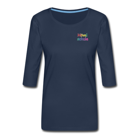 Frauen Premium 3/4-Arm Shirt - HVL-Logo - Navy