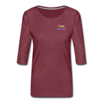 Frauen Premium 3/4-Arm Shirt - HVL-Logo - Bordeauxrot meliert