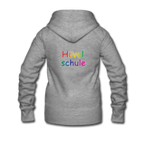 Frauen Premium Kapuzenjacke - HVL-Logo - Grau meliert