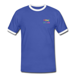 Männer Kontrast-T-Shirt - HVL-Logo - Blau/Weiß