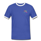 Männer Kontrast-T-Shirt - HVL-Logo - Blau/Weiß