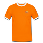 Männer Kontrast-T-Shirt - HVL-Logo - Orange/Weiß