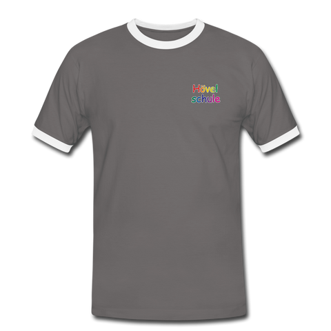 Männer Kontrast-T-Shirt - HVL-Logo - Dunkelgrau/Weiß