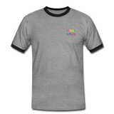 Männer Kontrast-T-Shirt - HVL-Logo - Grau meliert/Schwarz