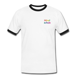 Männer Kontrast-T-Shirt - HVL-Logo - Weiß/Schwarz