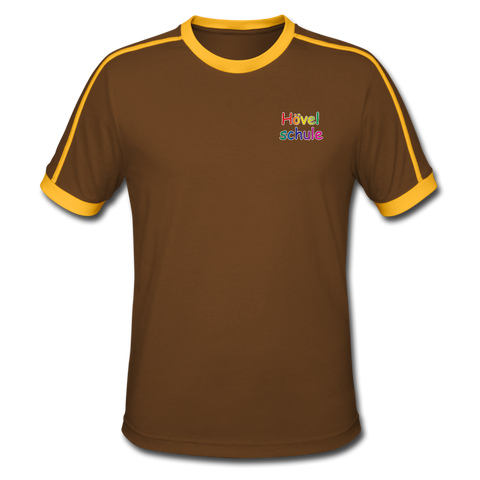 Männer Retro-T-Shirt - HVL-Logo - Chocolate/Sun